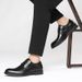 Suitable For All Seasons 2025 Spring New Business Casual Leather Men's Pointed Toe Lace-up Plaid Formal Wedding British Single Shoes_vogvips.com