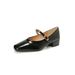 French Square Head Single Shoes Women's Light Mouth Thick Heel With Buckle Mary Jane Shoes_vogvips.com