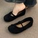 Brown Mary Jane Women's 2025 New Spring And Autumn Elegant Little Style Flat French Suede Single Shoes For Women_vogvips.com