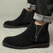 Martin Boots Men's High-top Wind Tooling Short Boots Heightening Men's Medium-top Chelsea Boots_vogvips.com