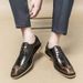 ShoeVault Men's Leather Business Formal Casual Fashion Versatile Groom Wedding Square Toe British Style Retro Oxford Derby Shoes_vogvips.com