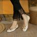 Ladies Flat Retro Square Toe Leather Loafers For Women 2024 Spring Casual Flats Elegant Metal Buckle Female Shoes_vogvips.com