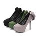 913-86 Spring And Autumn Round Head Waterproof Platform Hentian High Heel Suede Shallow Mouth Single Pearl Nail Women's_vogvips.com