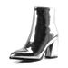 Patent Leather Pointed Toe Chunky Heel Ankle Trendy Women's Boots Plus Size 32-43_vogvips.com
