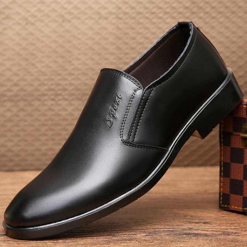 New Low Cut Business British Pointed Fashion Versatile Leather Simple Formal Single Shoes, Men's Wedding Shoes_vogvips.com
