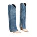 【Pre-sale | Ships In 15 Days】Pointed Toe Chunky Heel Cowboy Boots For Women - Western Style Knee-High Riding Boots With Rubber Sole_vogvips.com