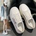 Genuine Leather White Sneakers For Women, 2026 Spring New Model, Slip-on Casual Sneakers, Versatile And Breathable,_vogvips.com