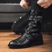 European Warm Series Men's Winter High-top Motorcycle British Style Martin Combat Boots Warm Metal Decorative Elements_vogvips.com