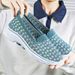 Women's 2025 Spring New Single Color Blocked Thick Soled Casual Breathable Mother's Shoes_vogvips.com