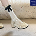 Fairy Style Chunky Heel Women's Single 2025 New Elegant Mary Jane Shoes With Bow For Spring And Summer Dresses_vogvips.com