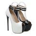 Women S Shoes Sexy Cm Stiletto Fish Mouth Platform Black And White Heel Single Shoes Ankle Straps High Heels Women_vogvips.com