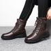 European Warm Series Martin Cowhide Winter Fleece Lined Thickened Warm Cotton Non-Slip Leather Shoes Men's High-Top Work Snow Boots Men_vogvips.com