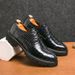 Fashionable Men's New British Black Business Formal Wear Derby Shoes Lace-up Leather British Brown Banquet Dress Wedding Leather Shoes_vogvips.com