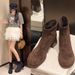 Slim Boot Lady Autumn/Winter New Square-toed Thick Mid-heel Boots With Back Zipper_vogvips.com