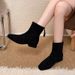 Korean Version Suede Short Chelsea Boots Women's Velvet Martin Ankle Boots Skinny Short Boots_vogvips.com