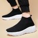 Spring Summer Couple's High-Heeled Flying Woven Shoe Covers, Casual Sports And Women's Socks, Trendy Men's Shoes, One_vogvips.com
