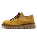 Men's Retro Work Boots With Anti-Slip Sole, Chunky Round-Toe Ankle Boots For Casual Wear, Suede & Canvas Upper, Cushioned Comfort & Height Increase_vogvips.com