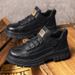 2024 Autumn New Casual Leather Shoes Men's Mid-top Martin Outdoor Thick-soled Work Short Boots_vogvips.com