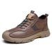 European Warm Series Winter Shoes With Fleece Lining, Warm Cotton Men's Leather Shoes, High-top Outdoor Boots, Trendy And Versatile_vogvips.com