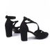 European And American Style Suede Chunky Heel Sandals Women, One-strap Buckle Hollow High Heels, Large Size 43_vogvips.com