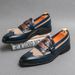 Large Size Set Foot Color Pointed Leather Shoes Men Four Seasons Slip-on Lazy Shoes Low Top Retro Style Flat Shoes_vogvips.com