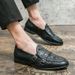 2025 New Business Large Size Monk Men Korean Style Crocodile Pattern Leather Shoes_vogvips.com