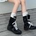 Women's 2025 New Suede British Style Martin With Dress Lace-up German Training Boxing Boots_vogvips.com