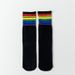 Fashion Socks For Children White Colorful Rainbow Striped Mid Tube Cotton Socks Hip Hop Style Matching Socks Student Performance Socks_vogvips.com