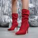 Women's Pointed Toe Stretch Suede Ankle Boots With Side Zipper - Ultra High Heel (8cm+) Fashion Boots For Fall/Winter/Spring_vogvips.com