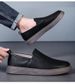 Men's Shoes Polished Hand-scratched Casual Men's Board Shoes Foot Cover Breathable Flat Heel Single Shoes Work Shoes_vogvips.com