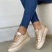 Women's Shoes Large Size Thick Bottom Chain Sports Style Shallow Mouth Single Shoes Leather Lace Flat Bottom Casual Shoes Wholesale_vogvips.com