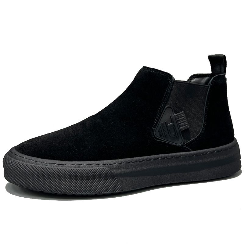 Men's Velvet Warm Chelsea Boots Light Luxury High Sense Lazy One Foot Martin Boots_vogvips.com