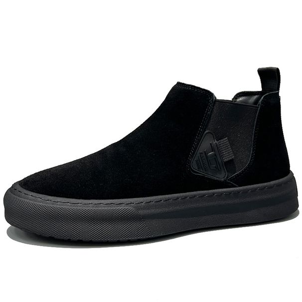 Men's Velvet Warm Chelsea Boots Light Luxury High Sense Lazy One Foot Martin Boots_vogvips.com