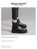 Chelsea Short Boots Women's British Style 2025 Autumn And Winter New Leather Heightened Platform Retro Square Head Martin Boots_vogvips.com