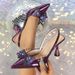 Cross-border Factory Specializes In Large-size European And American Style Violet Bow Pointed-toe Shiny Stiletto High_vogvips.com