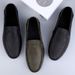 Euro Step 2025 New Trend British Style Large Size Casual Men's Slip-On Solid Color Shoes_vogvips.com