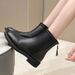 Women's Slim Fit Soft Leather Martin Boots British Style Back Zipper Elastic Ankle Boots Plus Size Autumn New Style_vogvips.com