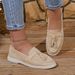 Women's Spring Suede Tassel Loafers Plus Size Slip-On Shoes European American Style New Fashion_vogvips.com