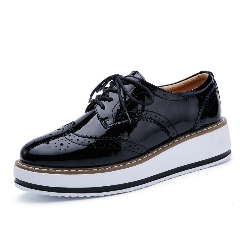 Spring And Autumn Genuine Leather Thick Soled Korean Edition Casual Fashion Versatile Student Women's Singles Shoes 2D3_vogvips.com