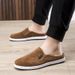 Spring New Indoor Slippers Lasagna Trend Half Slippers Old Beijing Cloth Shoes Men's One-pedal Casual Shoes_vogvips.com