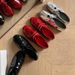 Cowhide Edition~Red French Mary Jane Women's Velcro Ballet Single Flat Casual Training Shoes_vogvips.com