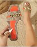 Slides Fashion Metal Buckle Sandals Women's Slippers Outerwear Summer Slippers Casual One Line Embroidery Women's Slippers_vogvips.com