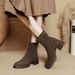 Platform Martin Boots For Women, British Style, 2025 New Autumn Winter Thick Heel Mid-Calf Boots, Soft Surface High Heel Ankle Boo_vogvips.com
