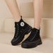 Thick Soled High Top Canvas Women's Versatile Board New Autumn Black Casual Sports Shoes, Dad Shoes_vogvips.com