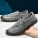Cloth Linen 2025 Spring Leisure Lightweight Cow Muscle Soft Sole Online Driving And Walking Breathable Men's Shoes_vogvips.com