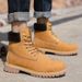 Men's & Women's Waterproof High Top Work Boots - Genuine Leather Martin Boots With Anti-Slip Sole, Unisex Winter Boots For Outdoor & Casual Wear_vogvips.com
