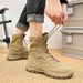New Men's Shoes Tongue One High Top Casual Shoes Outdoor Thick Soles Wear Shoes_vogvips.com