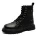 Retro Short Boots Thick-soled Waterproof Table Square Head Lace-up Tooling Martin Boots_vogvips.com