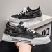 Men's Washed Denim Casual Skate Sneakers Breathable Non Slip Lace Up Platform Shoes_vogvips.com