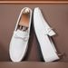 SHLIANG Men's Slip-On Flat Bottom Casual Loafers Soft Bottom Comfortable Durable Polyurethane Upper Fashionable Flats X0029_vogvips.com